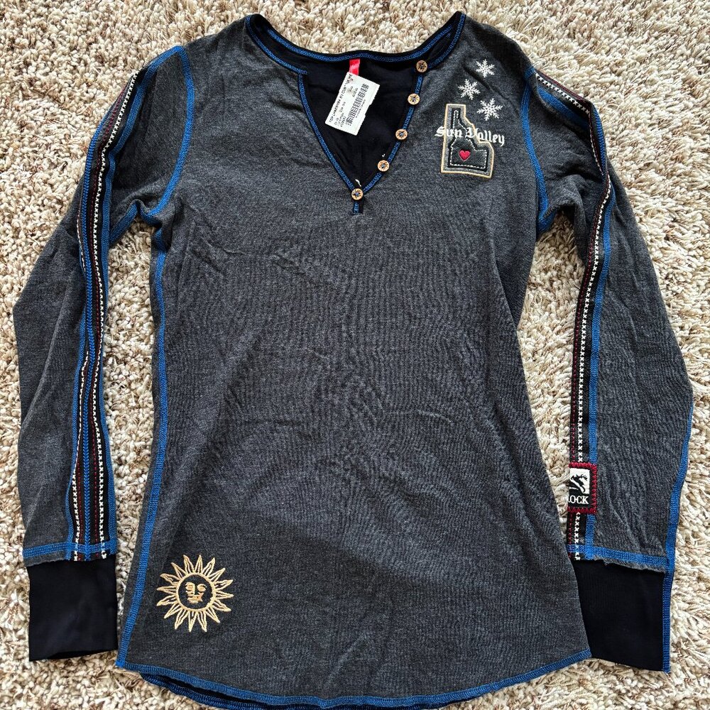 NWT Alp N Rock Sun Valley Custom Women's Henley Shirt (Small)